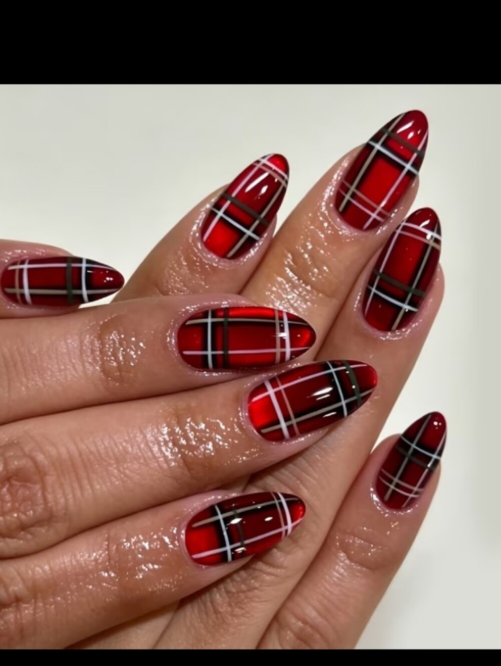 🔥3/$21 Red Plaid Press On Nail Set - Women Accessories
